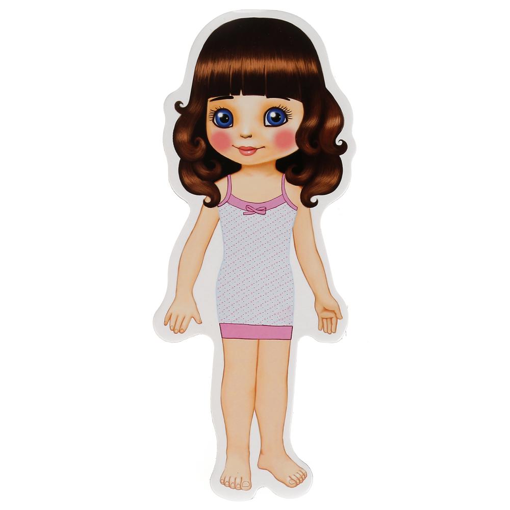 Игра-одевайка на магнитах - Одень куклу, шатенка  